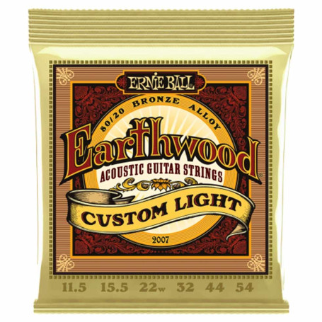 ERNIE BALL 2007 Earthwood 80/20 Custom Bronze Light | 0.115 - 0.54