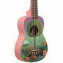 Kala Uk-Uketopia Ukulele Soprano con Grafiche Rosa Satinato + Custodia