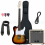 DE SALVO EGTLSB Kit Chitarra Elettrica Tele Sunburst con Amplificatore e Accessori