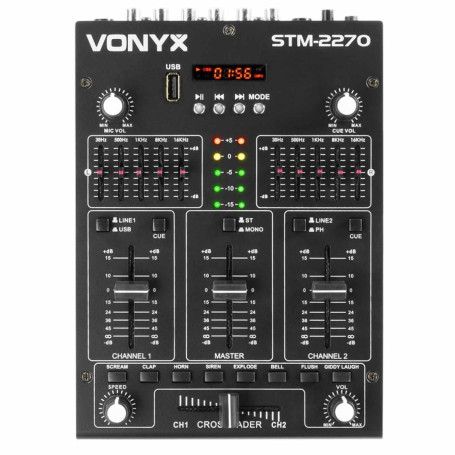 VONYX STM-2270 Mixer DJ Bluetooth Compatto 4 Canali