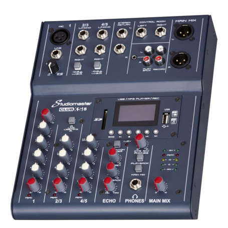 Mixer 5CH Studiomaster CLUB XS5+ con Lettore