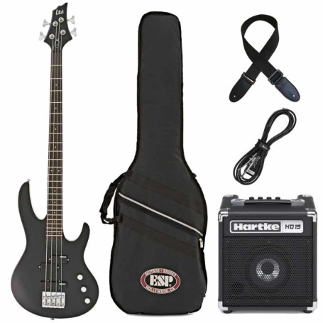 ESP LTD B-10 Black KIT Basso Elettrico + Hartke HD25