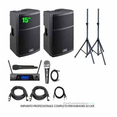 Hyper Top 15A Impianto Audio 2000W per karaoke DJ