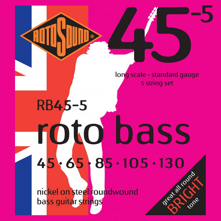 ROTOSOUND RB455 5er 45-130 Corde per basso 5 corde