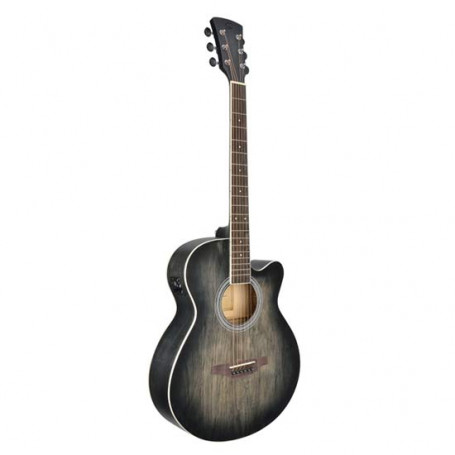 Chitarra acustica amplificata Soundsation SAGUARO-HW-CE BK con finitura hand wiped