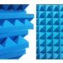 Pannello fonoassorbente piramidale azzurro 95x95x5 cm.