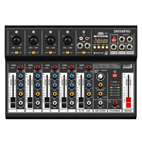 Italian Stage IS 2MIX6FXU Mixer Audio con DSP MultiFX